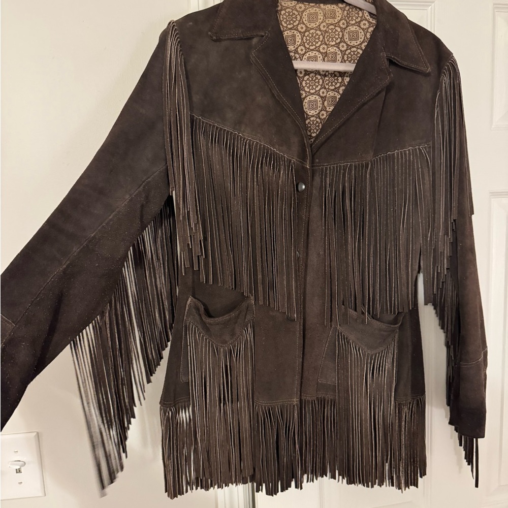 Vintage Brown Fringe Women's Jacket